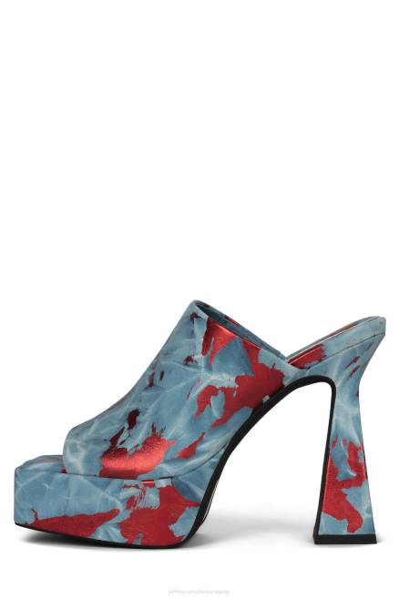 mujer Exagerado Jeffrey Campbell F6JX977 sandalia plataforma azul rojo