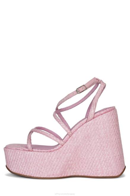 mujer Oliana Jeffrey Campbell F6JX993 sandalia plataforma tejido rosa