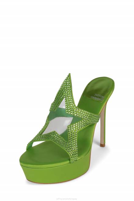 mujer adicto a la fama Jeffrey Campbell F6JX1034 sandalia plataforma verde satinado verde