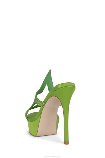 mujer adicto a la fama Jeffrey Campbell F6JX1034 sandalia plataforma verde satinado verde