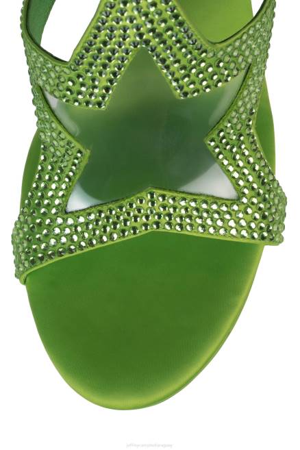 mujer adicto a la fama Jeffrey Campbell F6JX1034 sandalia plataforma verde satinado verde