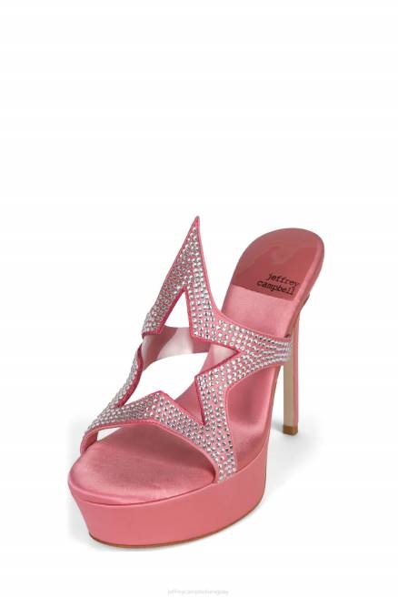 mujer adicto a la fama Jeffrey Campbell F6JX1035 sandalia plataforma plata satinada rosa