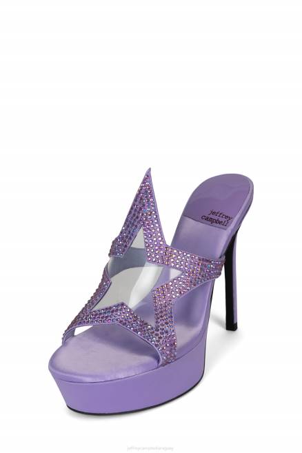 mujer adicto a la fama Jeffrey Campbell F6JX1037 sandalia plataforma morado satinado morado