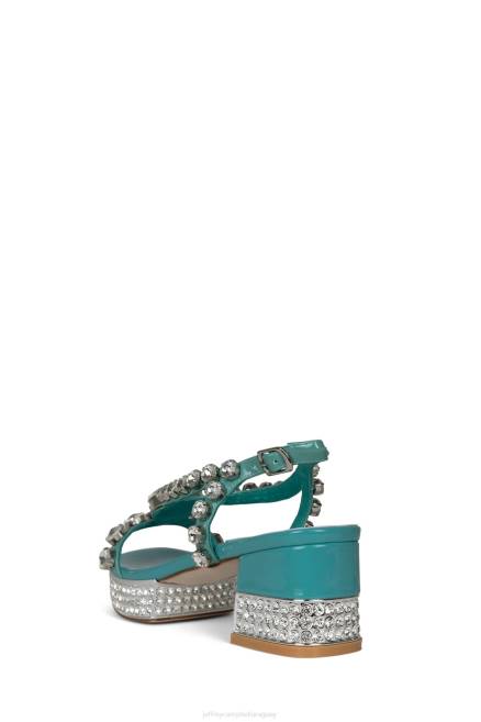 mujer adinerado Jeffrey Campbell F6JX1153 sandalia plataforma charol aguamarina