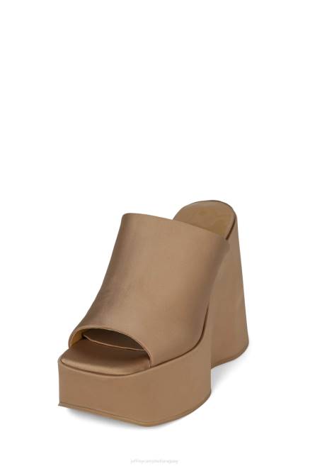 mujer alto Jeffrey Campbell F6JX1220 sandalia plataforma satén beige oscuro