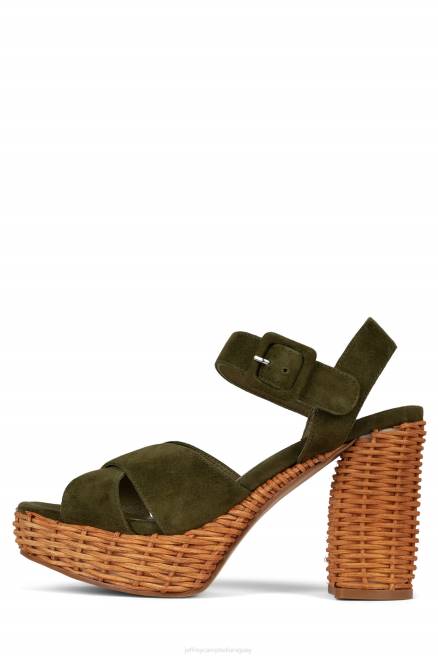 mujer amma-2w Jeffrey Campbell F6JX1098 sandalia plataforma ante verde oliva