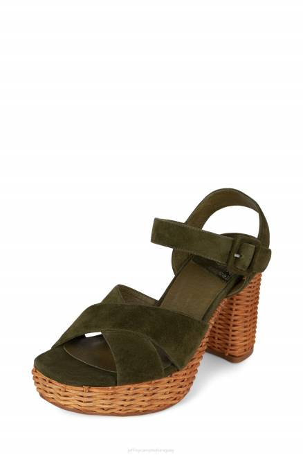 mujer amma-2w Jeffrey Campbell F6JX1098 sandalia plataforma ante verde oliva