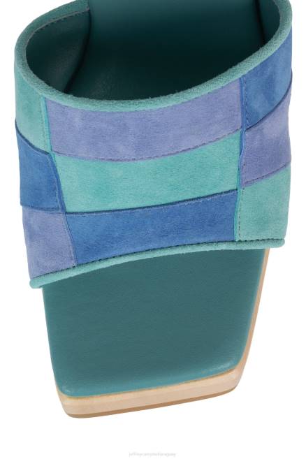 mujer bloqueando Jeffrey Campbell F6JX112 sandalia plataforma combo ante azul menta