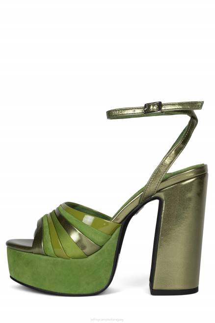 mujer boogie-abajo Jeffrey Campbell F6JX1041 sandalia plataforma combo de ante verde claro