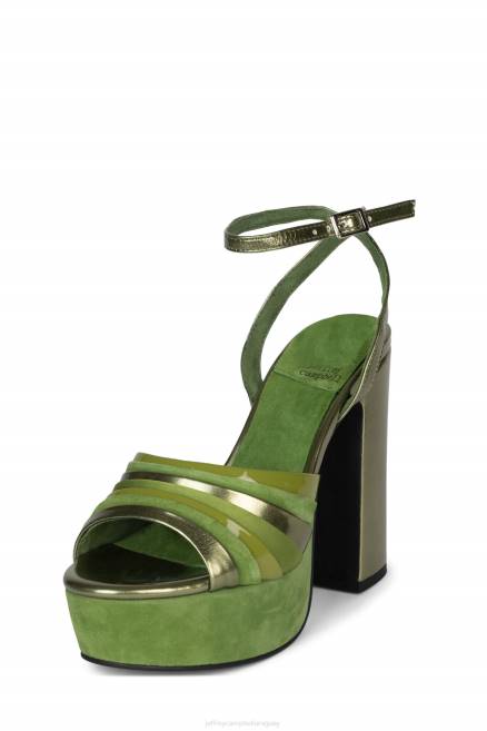 mujer boogie-abajo Jeffrey Campbell F6JX1041 sandalia plataforma combo de ante verde claro