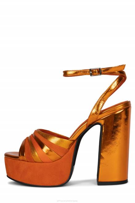 mujer boogie-abajo Jeffrey Campbell F6JX1042 sandalia plataforma combo de ante naranja