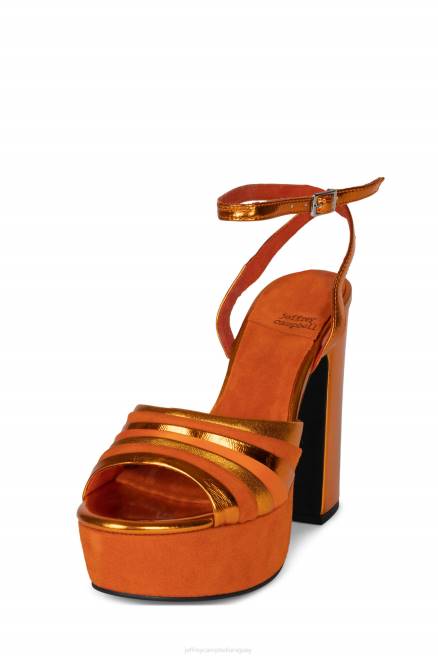 mujer boogie-abajo Jeffrey Campbell F6JX1042 sandalia plataforma combo de ante naranja