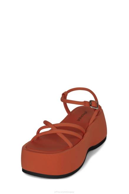 mujer brillar Jeffrey Campbell F6JX252 sandalia plataforma neopreno naranja