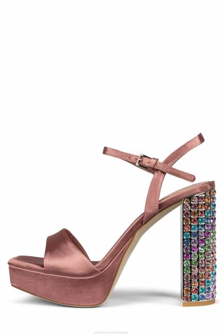 mujer día Jeffrey Campbell F6JX1159 sandalia plataforma rosa satinado brillante multi