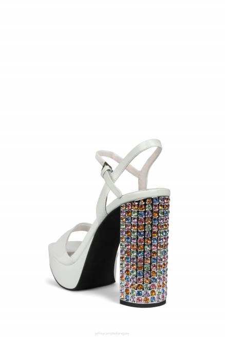 mujer día Jeffrey Campbell F6JX1160 sandalia plataforma blanco pastel pastel multi