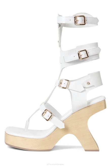 mujer elementos Jeffrey Campbell F6JX219 sandalia plataforma blanco