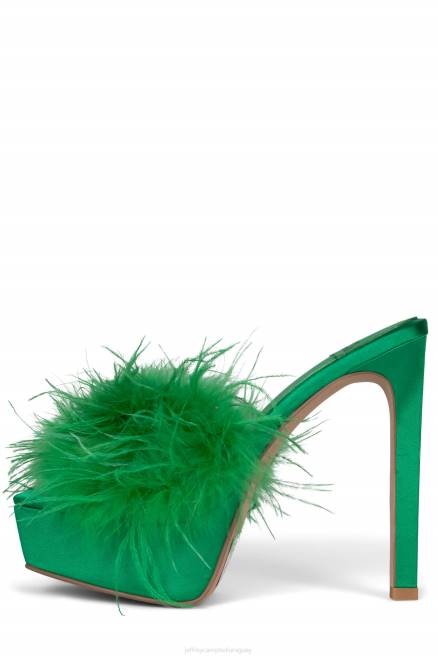 mujer enamorar locamente Jeffrey Campbell F6JX1046 sandalia plataforma verde satinado verde