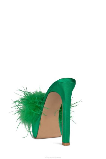 mujer enamorar locamente Jeffrey Campbell F6JX1046 sandalia plataforma verde satinado verde