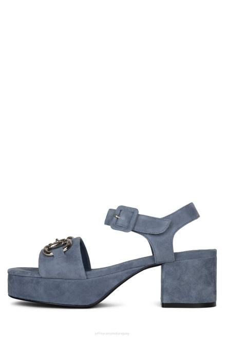 mujer eterno Jeffrey Campbell F6JX1009 sandalia plataforma ante azul empolvado plata