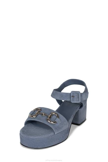 mujer eterno Jeffrey Campbell F6JX1009 sandalia plataforma ante azul empolvado plata