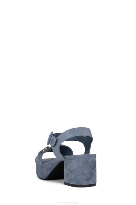 mujer eterno Jeffrey Campbell F6JX1009 sandalia plataforma ante azul empolvado plata