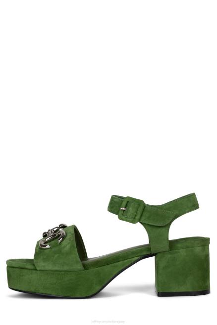 mujer eterno Jeffrey Campbell F6JX1011 sandalia plataforma gamuza verde plata