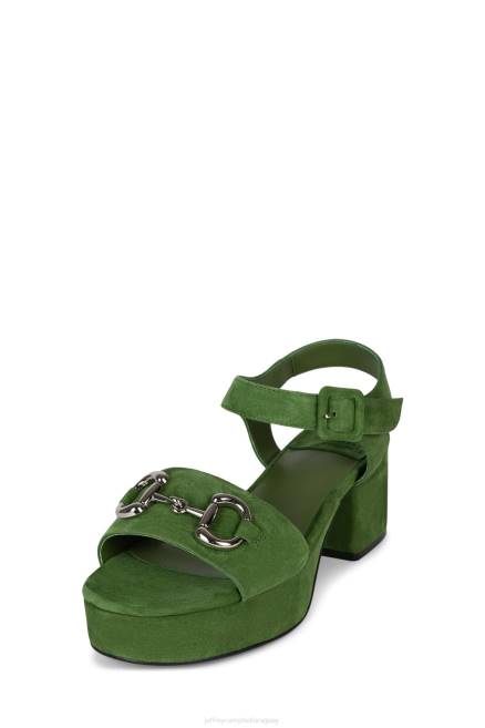 mujer eterno Jeffrey Campbell F6JX1011 sandalia plataforma gamuza verde plata