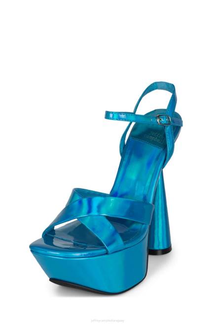 mujer evoluciona Jeffrey Campbell F6JX1039 sandalia plataforma plata iridiscente azul