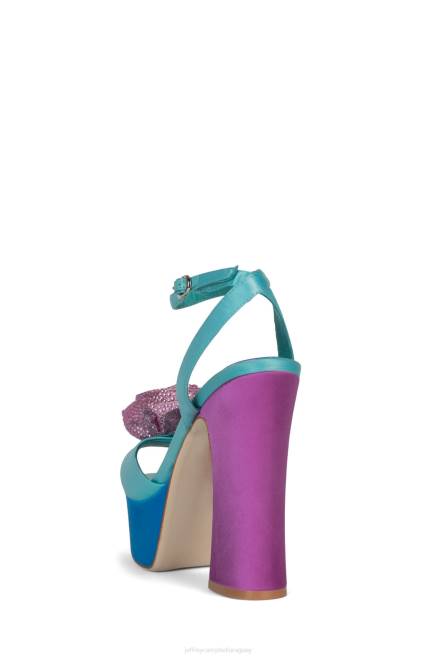 mujer fresia Jeffrey Campbell F6JX1025 sandalia plataforma raso azul lila