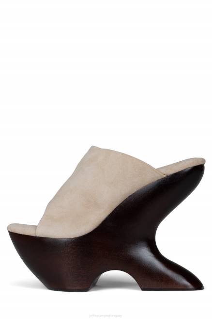 mujer giah-2 Jeffrey Campbell F6JX1067 sandalia plataforma beige ante marron oscuro