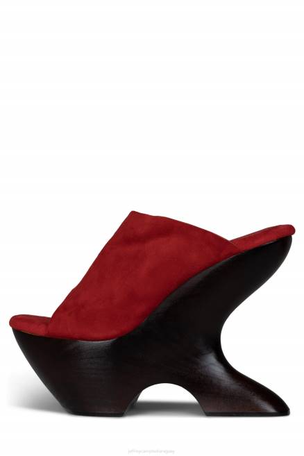 mujer giah-2 Jeffrey Campbell F6JX1068 sandalia plataforma gamuza roja marrón