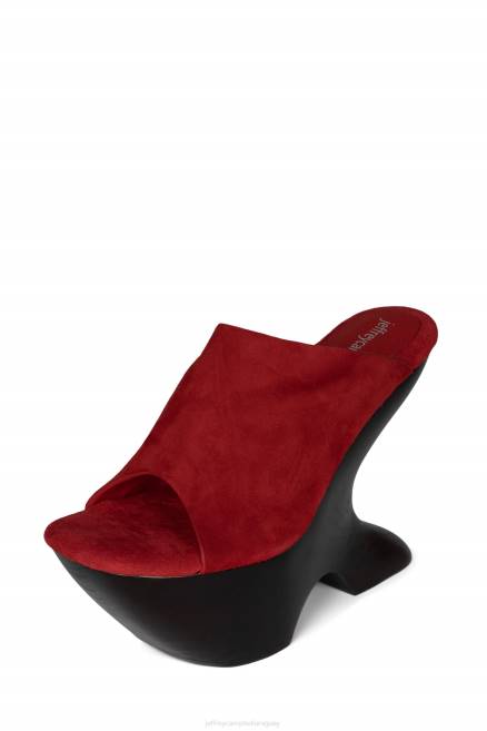 mujer giah-2 Jeffrey Campbell F6JX1068 sandalia plataforma gamuza roja marrón