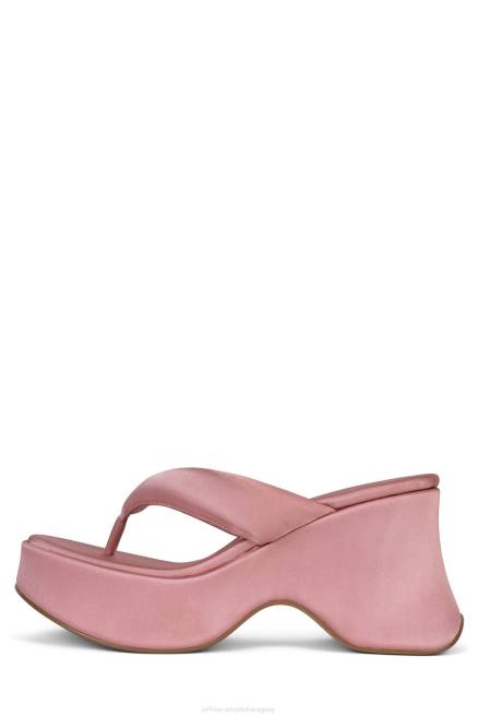 mujer goteando Jeffrey Campbell F6JX35 sandalia plataforma satén rosa