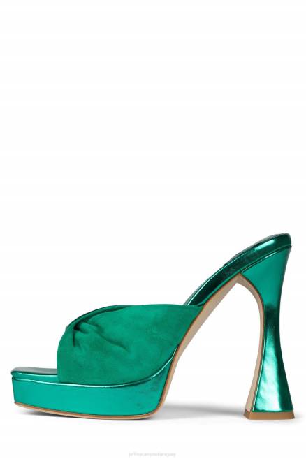 mujer hollyraro Jeffrey Campbell F6JX1122 sandalia plataforma ante verde con verde