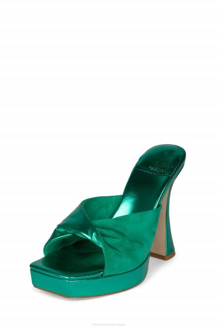 mujer hollyraro Jeffrey Campbell F6JX1122 sandalia plataforma ante verde con verde