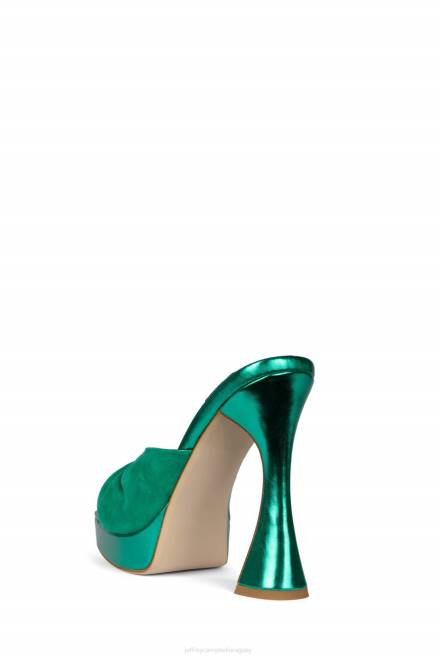 mujer hollyraro Jeffrey Campbell F6JX1122 sandalia plataforma ante verde con verde