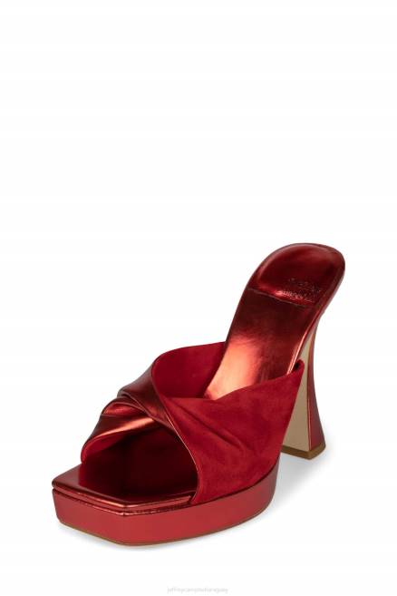 mujer hollyraro Jeffrey Campbell F6JX1124 sandalia plataforma ante rojo metalizado