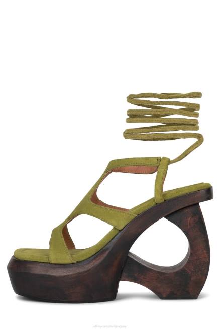 mujer idolatrar Jeffrey Campbell F6JX130 sandalia plataforma ante marrón oliva