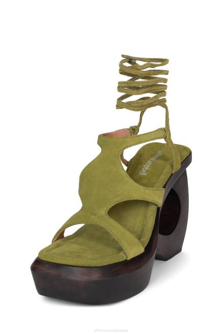 mujer idolatrar Jeffrey Campbell F6JX130 sandalia plataforma ante marrón oliva