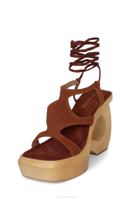 mujer idolatrar Jeffrey Campbell F6JX132 sandalia plataforma ante vino natural