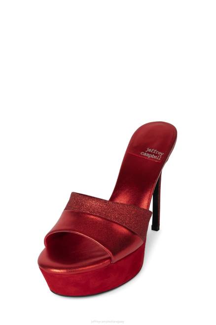 mujer límite Jeffrey Campbell F6JX936 sandalia plataforma combinación de purpurina roja