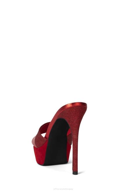 mujer límite Jeffrey Campbell F6JX936 sandalia plataforma combinación de purpurina roja