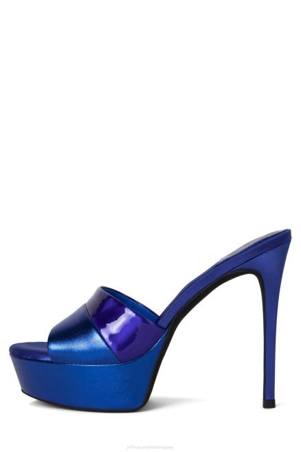 mujer límite Jeffrey Campbell F6JX937 sandalia plataforma combo azul metalizado