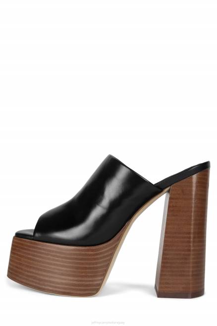 mujer luna-luv Jeffrey Campbell F6JX1222 sandalia plataforma pila de esmalte negro bronceado