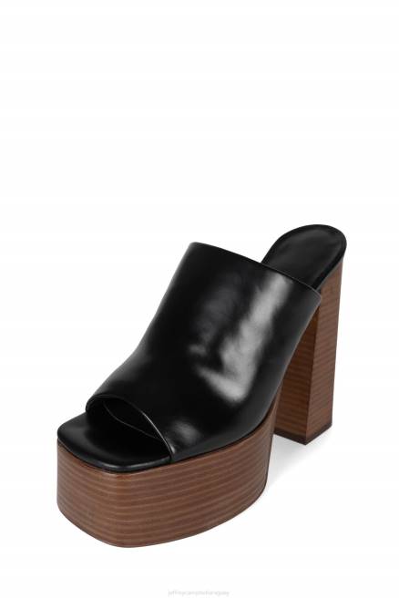 mujer luna-luv Jeffrey Campbell F6JX1222 sandalia plataforma pila de esmalte negro bronceado