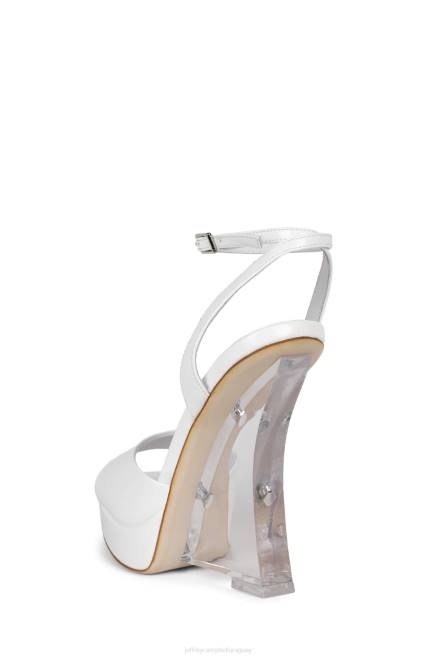 mujer mínimos Jeffrey Campbell F6JX1065 sandalia plataforma charol blanco