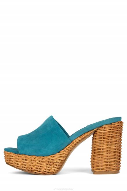 mujer magda-wkr Jeffrey Campbell F6JX1190 sandalia plataforma ante verde azulado