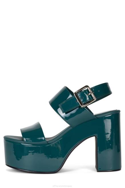 mujer malhumorado Jeffrey Campbell F6JX1076 sandalia plataforma patente verde azulado