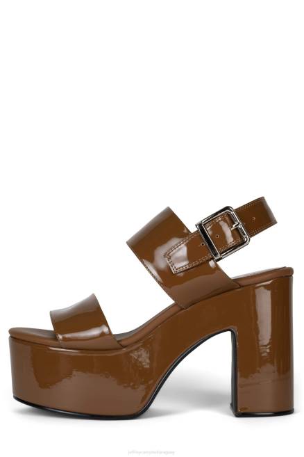 mujer malhumorado Jeffrey Campbell F6JX1077 sandalia plataforma charol marrón claro