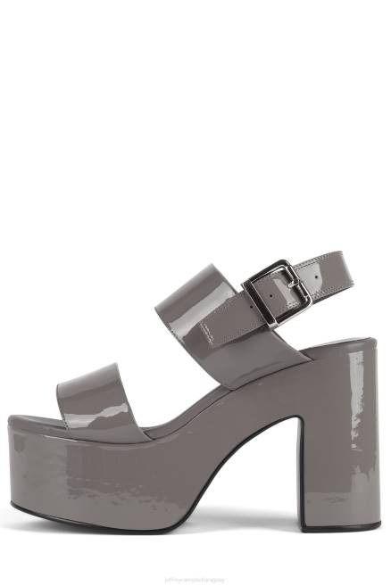 mujer malhumorado Jeffrey Campbell F6JX1187 sandalia plataforma charol gris